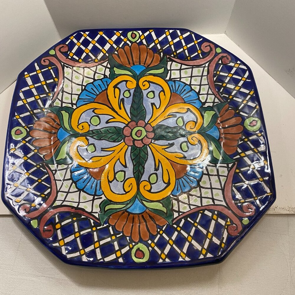 Talavera Ulises authentic hand painted folk art pottery  10" plate